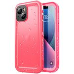 SPORTLINK for iPhone 13 Waterproof Phone Case - 360 Full Body Shockproof Dustproof Case with Built in Screen/Camera Protector, IP68 Waterproof/Heavy Duty Hard Case for iPhone 13 with Lanyard, Pink