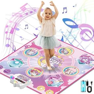 TOPBLASTERBOX Tapis de Danse pour Enfants, Jouet pour Filles de 3 4 5 6 7 8 9 10 Ans, Musical Électronique avec Bluetooth, Batterie Rechargeable et 6 Modes de Jeu, Cadeau d'anniversaire ou de Noël