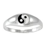 Sterling Silver Yin Yang Taoist Balance Ring (sz 2-9) sz 3