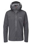 Rab Men's Downpour Plus 2.0 Waterproof Breathable Jacket for Hiking, Trekking, & Climbing - Graphene - Medium