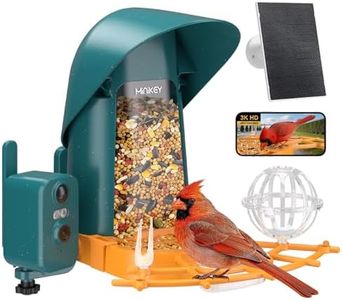 Minikey Smart Bird Feeder with Camera Outdoor Birdhouse, 4MP Ultra HD & AI Identify 11000+ Species, 2L Large Capacity, Solar Powered with App Arrived Alerts, Ideal Bird House Gifts for Mom Dad