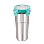 Black Olive Stainless Steel Fusion Tumbler Glass- Air Tight jar Container Leak Proof Glass with lid Store Milk, Juice, and Buttermilk For Home, Office, and Travel (600 ML, 1)