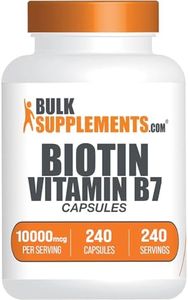 BULKSUPPLEMENTS.COM Biotin 10000mcg Capsules - Vitamin B7 Biotin, Biotin Supplement, Biotin Vitamins for Hair Skin and Nails - Biotin Pills, Gluten Free, 1 Capsule per Serving, 240 Capsules