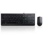 Lenovo 300 USB Combo, Full-Size Wired Keyboard & Mouse, Ergonomic, Left or Right Hand Mouse, Optical Mouse, GX30M39606, Black