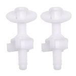 2Pcs Toilet Seat Screws, A.I.Force Toilet Seat Tightening Kit with Toilet Seat Hinge Bolts, Nuts and Washers, Plastic Toilet Seat Hinge Bolts for Fixing Wiggle of Top Mount Toilet Seat Hinges