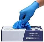 Surgicals Powder Free Nitrile Gloves, Food Grade,Hand Gloves - 100 Count - Blue (100, Large)