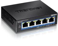 TRENDnet 5-Port Gigabit EdgeSmart Switch, TEG-S50ES, 5 x Gigabit Ports, 10Gbps Switch Capacity, Ethernet Network Desktop Switch, Managed Smart Gigabit Switch, Metal, Fanless, Lifetime Protection