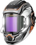 ANDELI Welding Helmet with 4 LED Light, Panoramic Large Viewing Screen 3.94"X3.74" True Color Auto Darkening Welding Helmet, 4 Arc Sensor Wide Shade 4/5-9/9-13 Welder Mask Type-C Charging