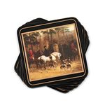 Pimpernel Tally Ho Collection Coasters | Set of 6 | Cork Backed Board | Heat and Stain Resistant | Drinks Coaster for Tabletop Protection | Measures 4” x 4”