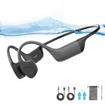 SilisoundTek Bone Conduction Swimming Headphones,Waterproof IP68,Bluetooth 5.4, Built-in 32GB TF Swimming Headphones Underwater Music Player, Open Ear Bluetooth Earbuds (Black)