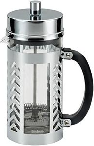 BonJour Coffee Glass and Stainless Steel French Press, 33.8-Ounce, Chevron