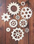 ARMLAZER Wooden Gear Set up to 5.9" [15cm] Unfinished Crafts & Decorations Steampunk Design DIY Paint the Gears Craft Supplies