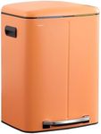 happimess HPM1005K Marco Rectangular 10.6-Gallon Double Bucket Trash Can with Soft-Close Lid, Carrot Cake, Fingerprint Resistant, Modern, Minimalistic for Home, Kitchen, Office, Bedroom, Bathroom