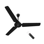 atomberg Efficio Azor 1200mm | BLDC Motor 5 Star Rated Classic Ceiling Fans with Remote Control | High Air Delivery Fan with LED Indicators | Upto 65% Energy Saving (Midnight Black)