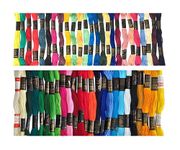 Homeistic Applience Ultimate Cross Stich Embroidery Thread Set: Premium Stranded Cotton Threads for Hand Embroidery & Craft. Create Masterpieces With Embroidery Floss Thread Skein Vibrant Colors (1st + 4th Multicolors Combo, Pack of 50)