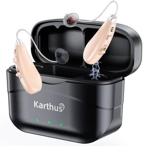 Karthus Hearing Aids, Rechargeable Hearing Aids for Seniors with Hearing Loss, Noise Cancelling & Clear Sound, Comfort & Invisible, 100H Battery Life, 7 Volume Levels, One-Button Operation, Matt Black