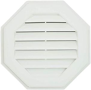 Suntown 16" Octagon Functional Gable Vent with Screen - 2 Piece Construction - White