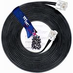 1STec 50M ADSL 2+ RJ11 Modem Extension Cable for BT Infinity Sky Talktalk Plusnet EE Vodafone Now Broadband First Utility & Post Office FTTC Fibre/Standard Internet Connections (50 Metre Black)