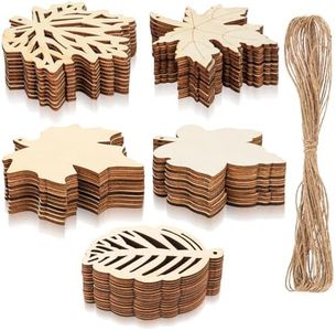 40 Piezas Hoja de Arce de Madera, Adornos Colgante de Madera, Hojas de Madera Adornos Decorativos, Hoja de Arbol Discos de Madera para Manualidades, Decoración de Bodas Navidad
