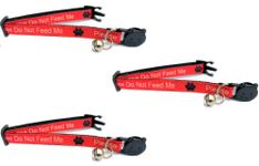 Worded Cat Collars – Please Do Not Feed Me/I Am Microchipped | Safe Quick Release Breakaway Buckle | Zacal Cat Collars - Red, Please Do Not Feed Me