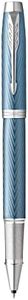 Parker IM Rollerball Pen | Premium Blue Grey with Chrome Trim | Fine Point with Black Ink Refill | Gift Box