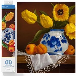 DIAMOND DOTZ Yellow Tulips Partial Drill Round Dotz Diamond Painting Kit for Adults, 16''x20''