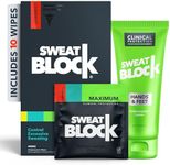 SweatBlock Antiperspirant Bundle Deal, Wipes (1 box) and Lotion (1 tube), Reduce Excessive Underarm Sweating, Hand Sweating, and Smelly Feet.…