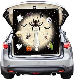 ZEELONA Halloween Trunk or Treat Car Decoration Kit - Banner, Spider Backdrop for SUV, Creative Trunk Decor - Ideal for Outdoor, 59 x 59 inch