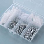 Cheston Assorted Nylon Wall Plugs/Rawl Plugs/Gitti and Matching Dry Wall Screws Set - Assorted DIY for Home Kit with 30 Wall Plugs and 30 Wall Screws for Repairs, Decoration