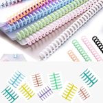 HICOBER 10 Pcs Binding Combs, 6 Rings Hole Binding Spines, Binding Machine, Plastic Spiral, Book Binder for Teacher, Student Document Notebooks File Making Binding Clip for All Type Books Multicolor