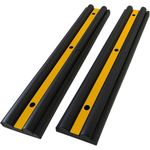 Berry Black Wall Bumper Protector 100CM | Heavy Duty Rubber Garage Wall Guard with Reflective Strip | Vehicle Impact Protector for Parking Warehouses Loading Bays Indoor Outdoor Use - Pack of 2