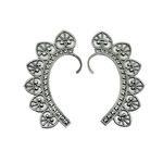 Crescent Leaf Ear Cuff Earrings - Clip-on Ear Jacket, Butterfly Ear Climbers, Oxidised Ear Cuffs for Non-Pierced Ears for Women and Girls (Style B)