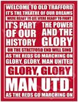 Metal Sign Plaque Print Poster Glory Glory Man Utd Song Lyrics Fan Chant Football Gift Dad Man Cave Shed Home Bar Ref7073 (10x8 inches (Approx) 25cmx20cm)