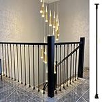 ZXLX 38inch Metal Staircase Balusters Spindle Interior Exterior Post, Black Adjustable Deckorators Banister, Courtyard Deck Column (Size : HANDRAILS Length 1.2M(3.93FT))