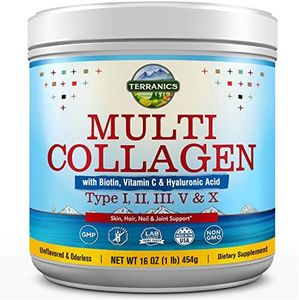 Multi Collagen Powder Type I II III V X with Biotin Vitamin C Hyaluronic Acid, Paleo & Keto Friendly, Skin Hair Nail & Joint Support, Bovine Marine Chicken & Eggshell, Original, No Gluten, Non-GMO