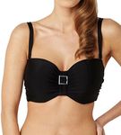 Panache Women's Anya Bra-Sized Bandeau Bikini with Detachable Straps, Black, 34 F