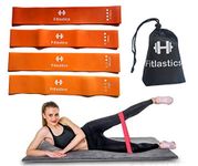 Fitlastics Resistance Loop Band Set for Squats, HIPS & Glutes Heavy Workouts for Men & Women - Includes Travel Bag (Orange)