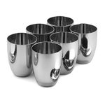 Kanshita's Rasoiware Stainless Steel Kulled Shape Water Glasses 300ml - Set of 6