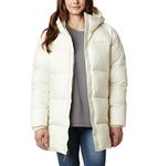 Columbia Women's Puffect Mid Hooded Jacket, Chalk, Medium