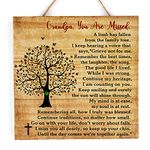 kullder Memorial Wood Sign for Loss of Grandpa Sympathy Wood Plaque Loss of Loved One Rememberance Wood Family Tree Sign for Loss of Grandpa Home Déco