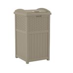 Suncast Corporation GHW1732DT Can Resin Outdoor Trash Hideaway with Lid-Use in Backyard, Deck, or Patio-Dark Taupe