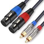 JOLGOO Dual XLR to RCA Cable, Dual XLR Female to Dual RCA Male Cable, 2 XLR Female to 2 RCA Male HiFi Audio Cable, 4N OFC Wire, for Amplifier Mixer Microphone, 6.6 Feet/2 M