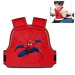 SNOWIE SOFT Spider Man Kids Safety Belt For Two Wheeler With Reflective Strips, Portable Car Seat Safety Belt For Kids Bike Scooty, Belt For Bike Ride Harness, Adjustable Safety Harness For Boys,Red