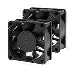 60mm 12V DC Cooling Fan - PANOMOUNTS CF6025 High Airflow 60mm 25mm 12V 2Pin Amp Fans for Car Audio Vent Cooling Fan Low Noise 5600RPM 2-Pack