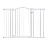 Summer Infant Extra Tall & Wide Safety Pet and Baby Gate, 29.5"-53" Wide, 38" Tall, Pressure or Hardware Mounted, Install on Wall or Banister in Doorway or Stairway, Auto Close Walk-Thru Door - White