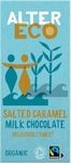 Alter Eco Salted Caramel Milk Chocolate Bar, Organic Chocolate & Fairtrade Chocolate, Deliciously Sweet Single Milk Chocolate Bar, Eco Conscious Luxury Vegetarian Chocolate, GMO Free - 1 x 100g