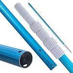 U.S. Pool Supply Professional 12 Foot Blue Anodized Aluminum Telescopic Swimming Pool Pole, Adjustable 3 Piece Expandable Step-Up - Attach Connect Skimmer Nets, Rakes, Brushes, Vacuum Heads with Hoses