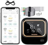 5GHz WiFi & Bluetooth 5.1 Meat Thermometer, Inkbird WiFi Grill Meat Thermometer for Grilling Smoker BBQ Cooking with 4 Probes, IBT-26S Wireless APP Control, Alarm Timer, Backlit LCD, Rechargeable