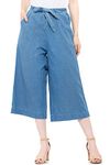 Tara Lifestyle Women's Loose Fit Light Blue Culottes (30)