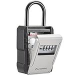 Puroma Key Lock Box Waterproof Combination Lockbox Portable Resettable Wall Mounted & Hanging Key Safe Lock Box for House Keys, Realtors, Garage Spare (Black & Gray)